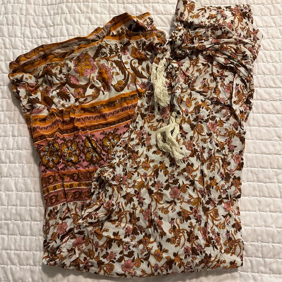 ‼️SOLD‼️ Women’s Summer Boho Tie Waist Pants Loose Wide Leg Beach Pant w/ Tassel - Picture 2 of 8